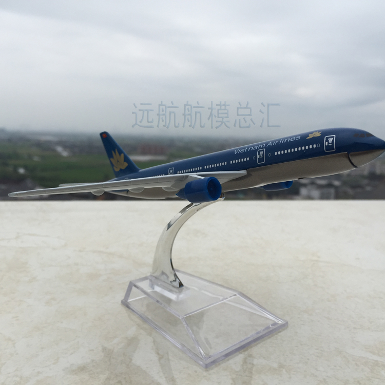 16 cm máy bay hợp kim mẫu Airbus Vietnam Airlines B777-200 mô phỏng tĩnh máy bay chở khách mô hình mô hình bay đồ trang trí mô hình xe container