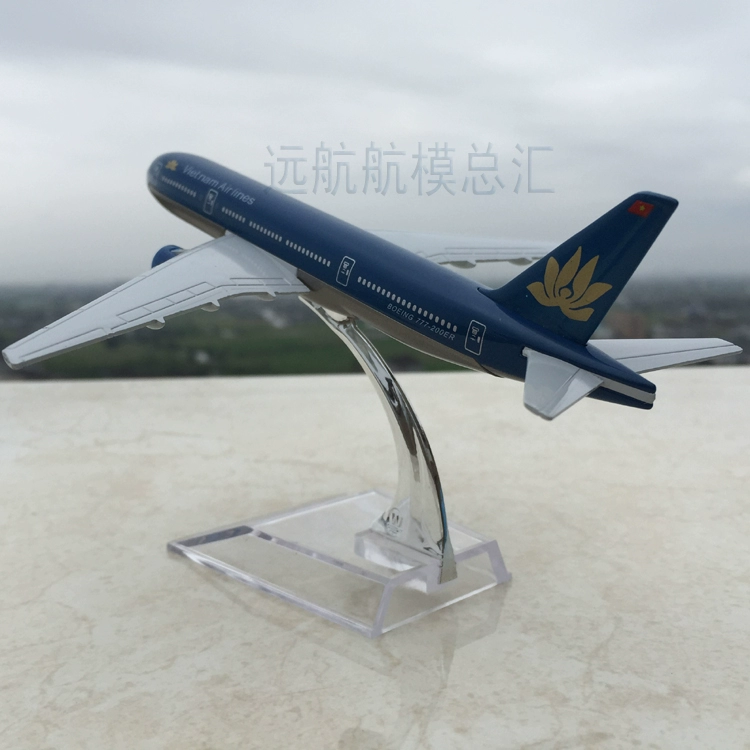 16 cm máy bay hợp kim mẫu Airbus Vietnam Airlines B777-200 mô phỏng tĩnh máy bay chở khách mô hình mô hình bay đồ trang trí