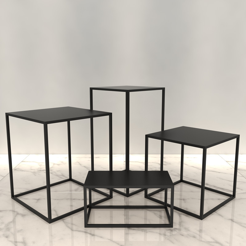 Clothing Shop Creative Shelves Nordic Shelving Brief Iron Art Tea Table High And Low Flowing Water Table Shop Windows Model Show Shelf