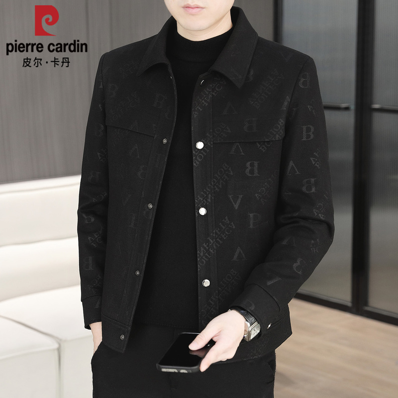 Pierre Cardin High-End New Men's Jacket for Young and Middle-Aged Men, Casual Printed Lapel Jacket, 2026 Spring and Autumn Men's Fashion
