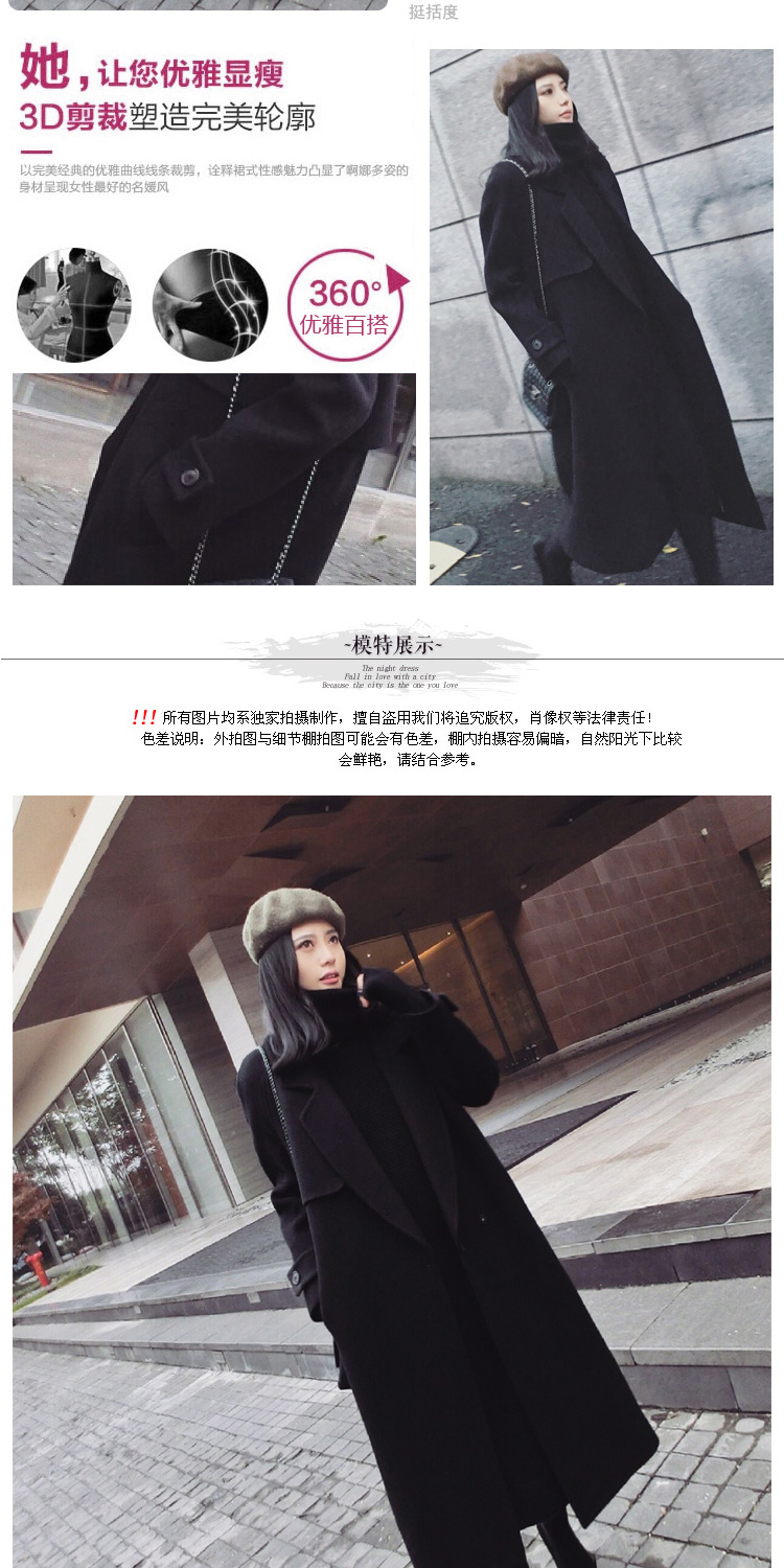 Chống mùa giải phóng mặt bằng đôi phải đối mặt với cashmere áo len nữ phần dài 2018 mới mùa đông dày Hepburn gió áo len áo khoác cardigan