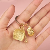 Китайский латунный ретро брелок ручной работы, креативное совок, ключи от машины, китайский стиль