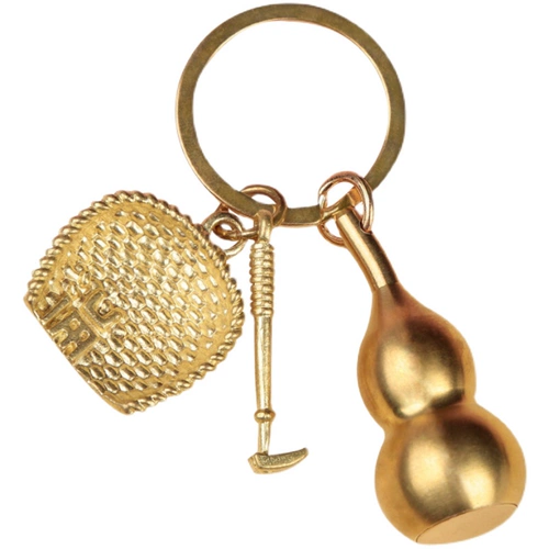 Китайский латунный ретро брелок ручной работы, креативное совок, ключи от машины, китайский стиль