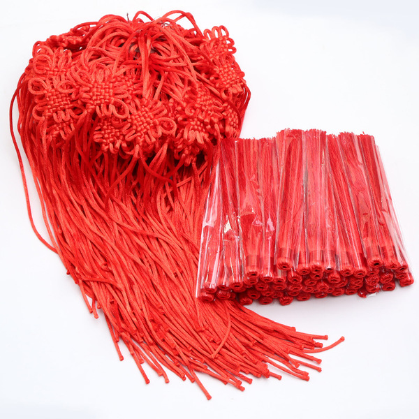 Chinese Knot Ornaments Small Size Small Decoration 6 Plates Pendant Rope Lantern Tassel Fringe Handmade DIY Accessories Material