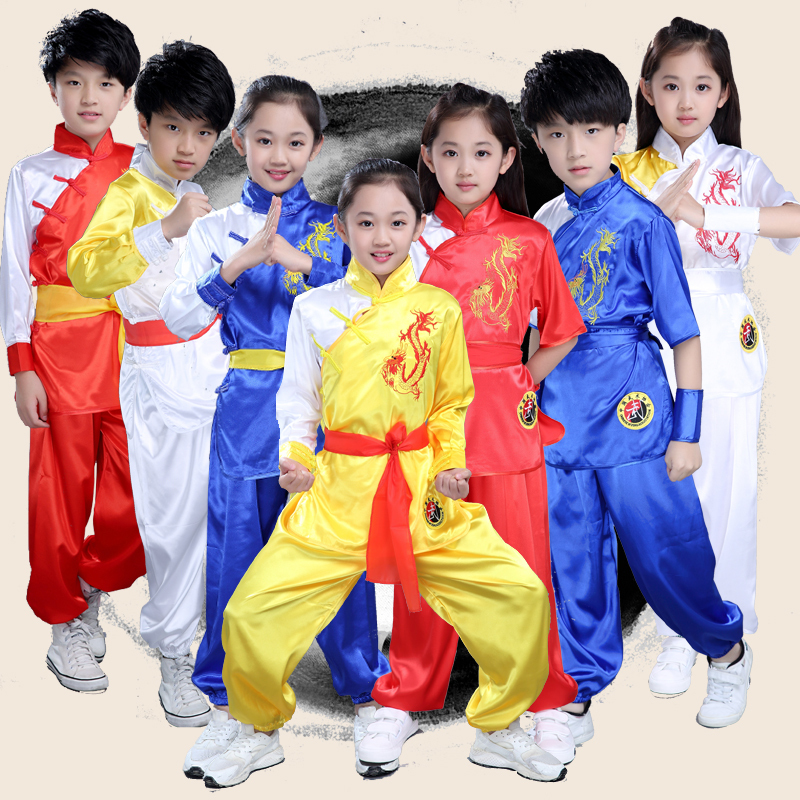 Boys Martial arts Kungfu & Tai-Chi Uniforms for Girls Children martial arts clothing performance clothing summer long and short sleeve training clothing Kung Fu martial artsl competition martial arts clothing