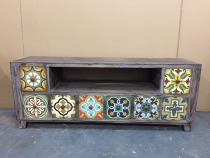 American country style retro old solid wood furniture living room TV cabinet locker decoration cabinet