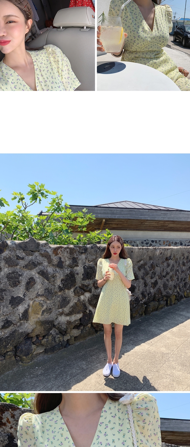 "Fairy Ann" Hàn Quốc mua quần áo của phụ nữ Mộc Lan. Có thể chiếc váy hoa nhỏ tươi - Váy eo cao váy ôm body