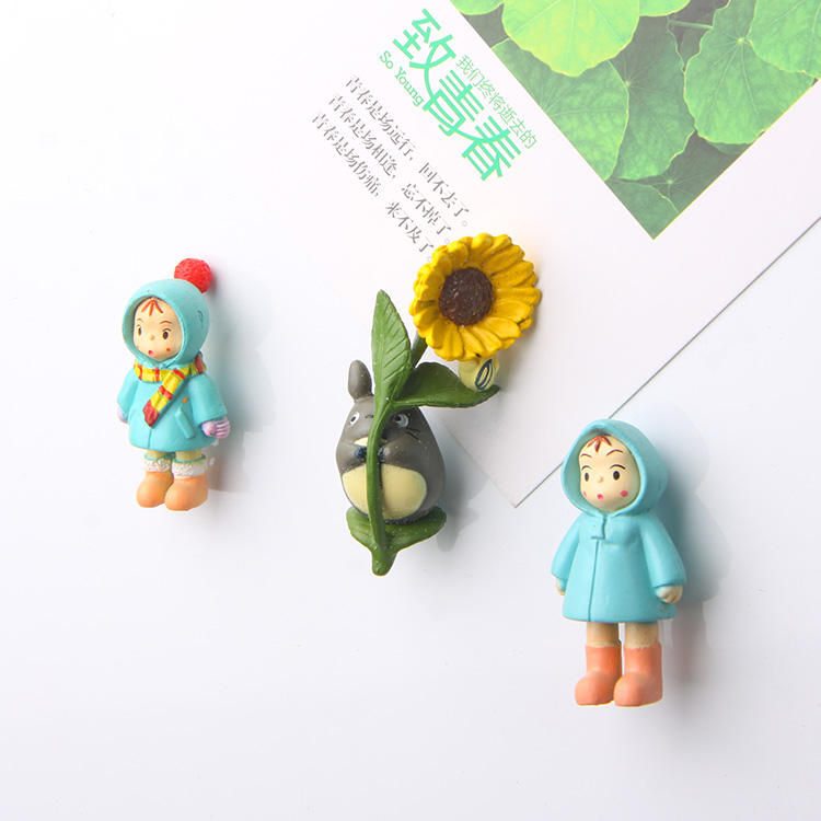 Cute sunflower day cartoon Gray Cat cartoon creative three-dimensional magnetic buckle sticker refrigerator sticker suction magnet home