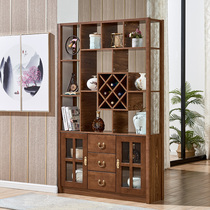 New Chinese living room Xuanguan partition Screen room Hall Entrance Door Decorated Solid Wood Frame Entrance shoes Cabinet Door Hall Cabinet Wine Cabinet