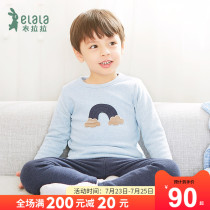 Yilala winter childrens double-layer velvet thickened thermal underwear set Boy baby autumn clothes autumn pants 1-6 years old