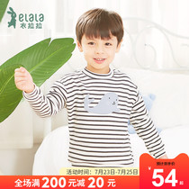 Yilala winter childrens double-layer velvet thickened thermal underwear boy student round neck top single piece 1-10 years old