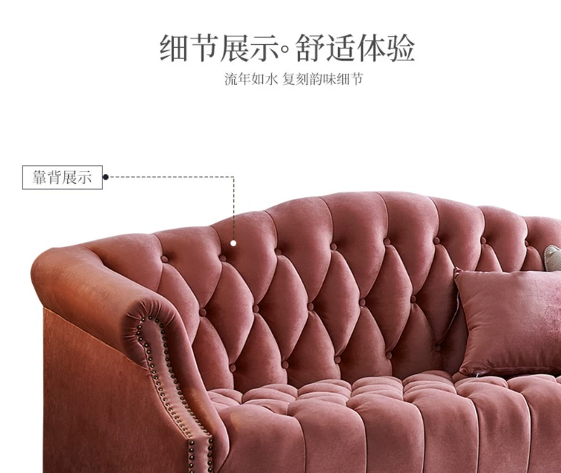 Vải Bắc Âu căn hộ nhỏ kéo ba người hậu hiện đại ánh sáng sang trọng sofa phòng khách Mỹ kết hợp đơn giản sofa - Ghế sô pha