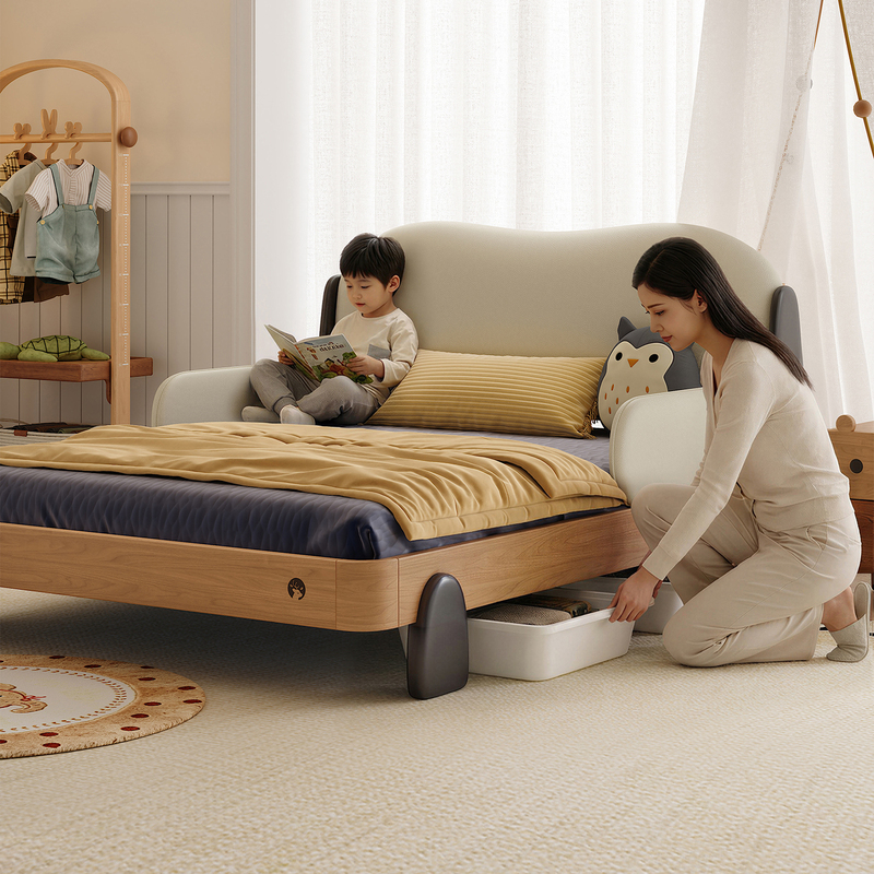 Morning Forest 2026 New Model Children's Bed Solid Wood Boy's 1.5m Single Bed Furniture 1.35m Montessori Soft Bed Morning Forest 2026 New Model Children's Bed Solid Wood Boy's 1.5m Single Bed Furniture 1.35m Montessori Soft Bed