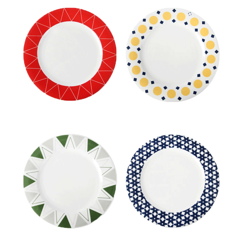 Geometric 10 inch ceramic Pacific flat shallow dish dish dish household steak plate