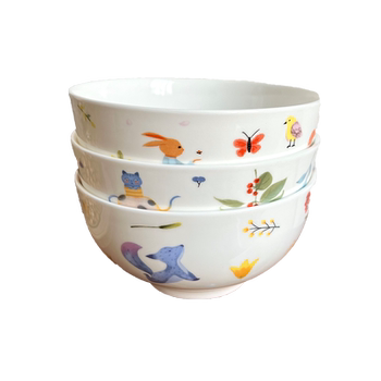 Beifu korean animal park bone china bowls, small bowls, rice bowls, dessert bowls, microwaveable children's cute tableware