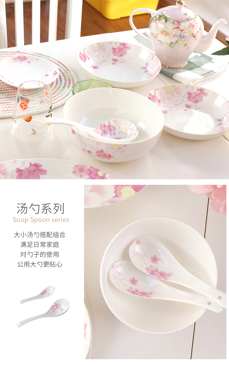 North house, ceramic tableware suit household ceramics romantic life suit dish bowl chopsticks combination of four families