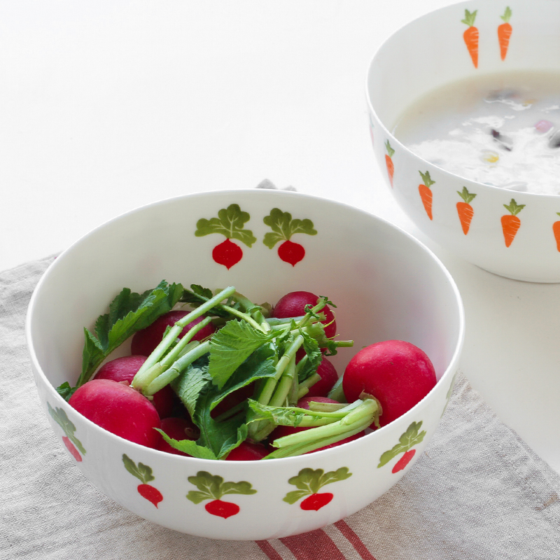 The Vegetables series tangshan ipads porcelain tableware eat a bowl of porridge household rice bowls bowl of soup bowl with rainbow such use ceramic salad bowl