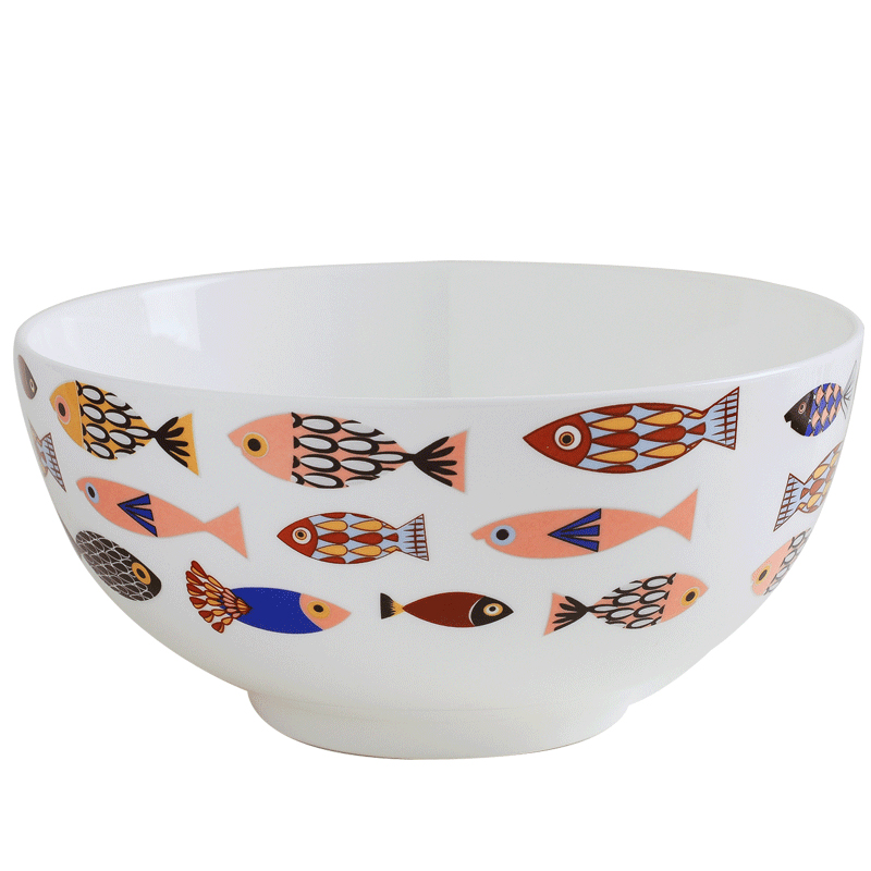 Denmark, blue fish home ipads porcelain tableware soup bowl mercifully rainbow such use high - capacity dish bowl creative rainbow such use ceramic bowl