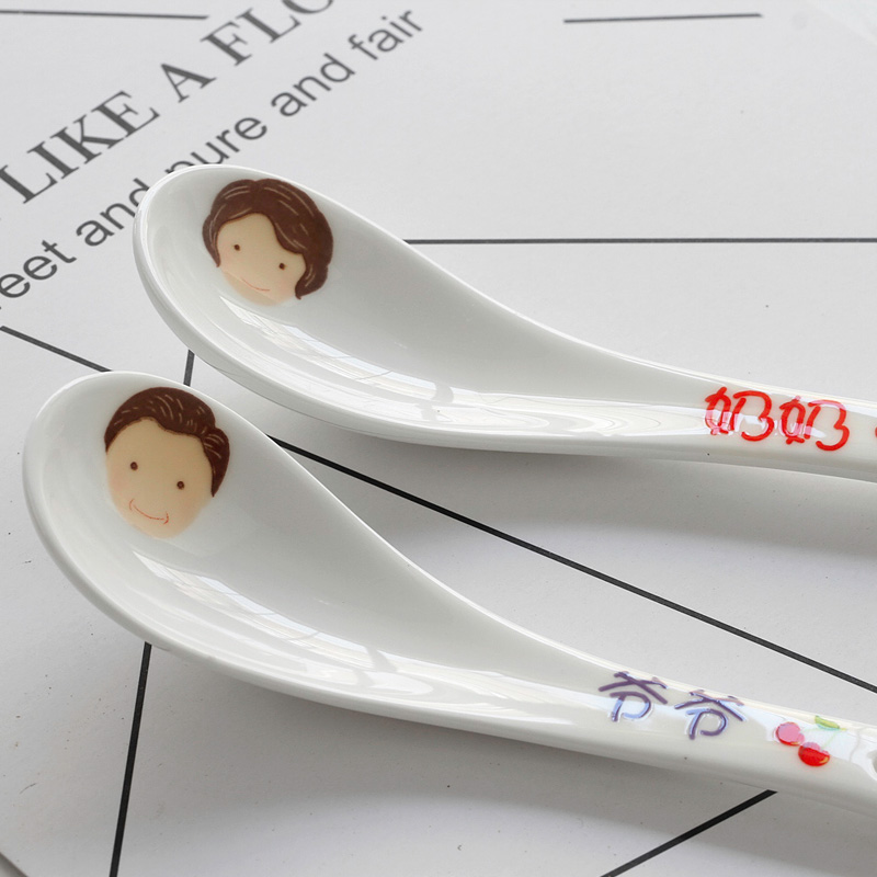 Lovely family small spoon, spoon, north house industry creative cartoon gourd ladle soup spoon, ceramic spoon for dinner