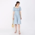 WEWE Weiwei 2021 Sản phẩm mới dành cho mùa hè của phụ nữ Tính thời trang ngọt ngào của phụ nữ Đầm cao eo phồng tay áo - Váy eo cao Váy eo cao