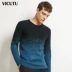 Áo thun nam dài tay kiểu dáng nam tính của KUTUU / Wei Keduo vest nam Kéo qua