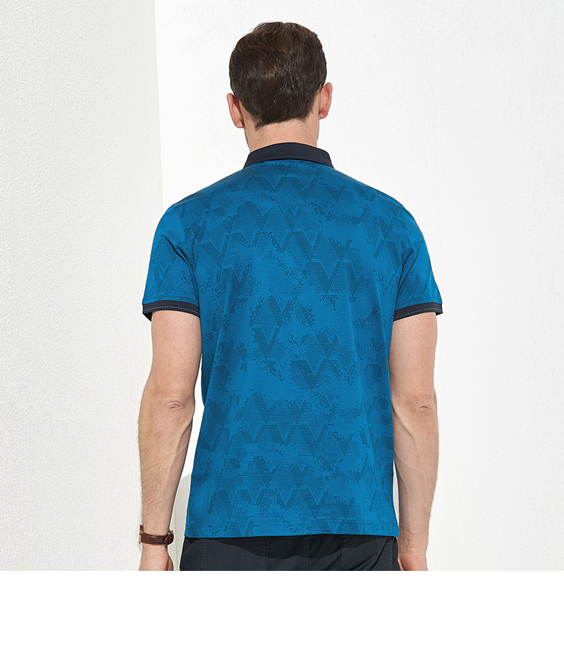 VICUTU nam mùa hè ngắn tay áo T-Shirt kinh doanh bình thường Cotton Silk Blend T-Shirt