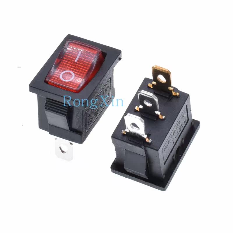 Rocker switch power switch with light three-legged second gear 3-footed second gear 21*15 boat switch with light