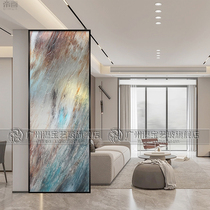 Customized decorative art glass light-transmitting home partition carved screen entry entrance living room shower modern simple