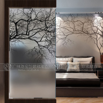 Screen partition living room background wall entrance aisle sliding door glass cabinet craft double-sided modern simple happy tree