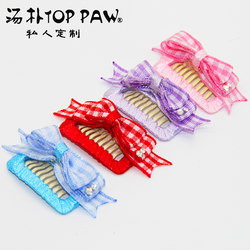 ຄລິບຫວີຜົມສາມຊັ້ນ bow pet comb shiny ຫຼາຍ bow bb clip shredded hair clip Maltese Yorkshire Teddy Bichon