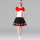 160385 Красная и белая короткая коротка -черная юбка