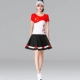 160382 Красный и белый короткий -шорт+черная юбка