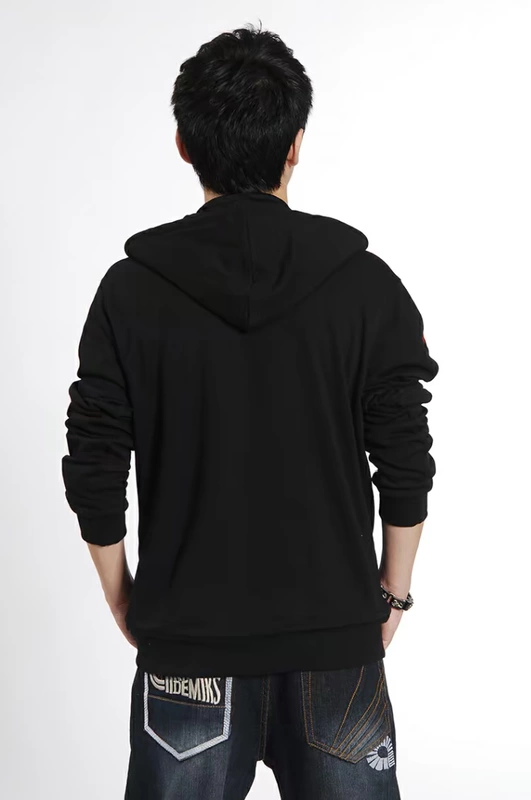 Mùa xuân và mùa thu mỏng triều nam bóng rổ áo len thể thao kích thước lớn áo hoodie rộng cho nam cộng với phân bón để tăng áo len chất béo áo len - Áo len