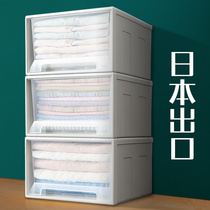 Large storage box Drawer cabinet Transparent plastic underwear storage box Wardrobe clothes household locker finishing