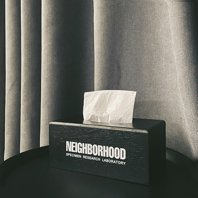 Trendy brand NEIGHBORHOOD wooden creative retro cardboard box home living room tea table tissue simple storage box