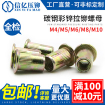  Flat head pull rivet nut Column pattern pull cap pull female large and small countersunk head pull rivet nut M3M4M5M6M8M10M12