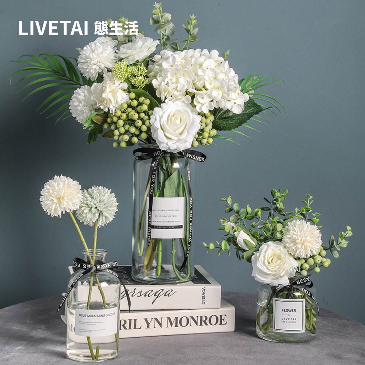 State Life Ins Nordic Wind Flowers Water Bacon Transparent Small Glass Vases Minimalist Living-room Decoration Pendulum