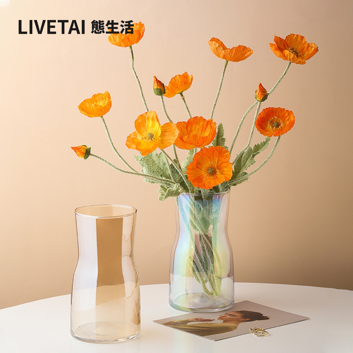 State life Nordic ins Slight small flower bottles transparent glass flowers flower arrangements bottle swing pieces living-room water pewter