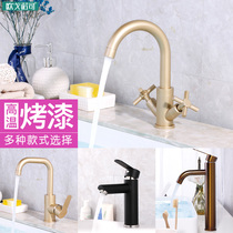 Nordic black white gold 304 stainless steel basin faucet hot and cold washbasin upper and lower basin toilet
