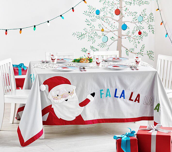 Time limit Good * Exit yer Christmas full cotton table Bubbub with embroidered tablecoths rectangular 140x200cm