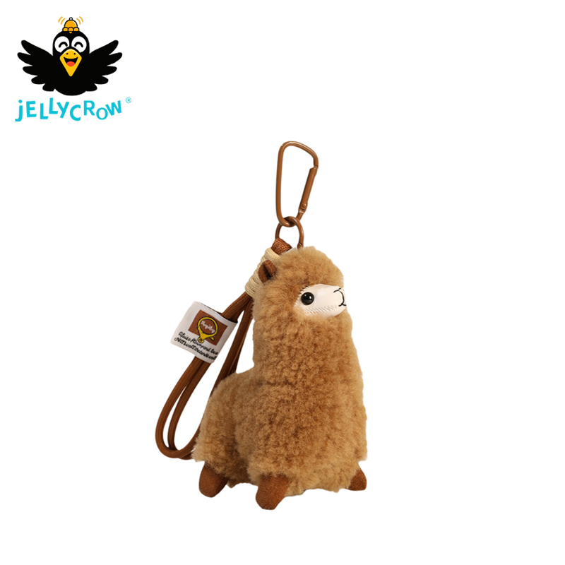 Trendy Jellycrow Cute Real Wool Little Alpaca Bag Pendant Plush Toy Keychain Trendy Jellycrow Cute Real Wool Little Alpaca Bag Pendant Plush Toy Keychain
