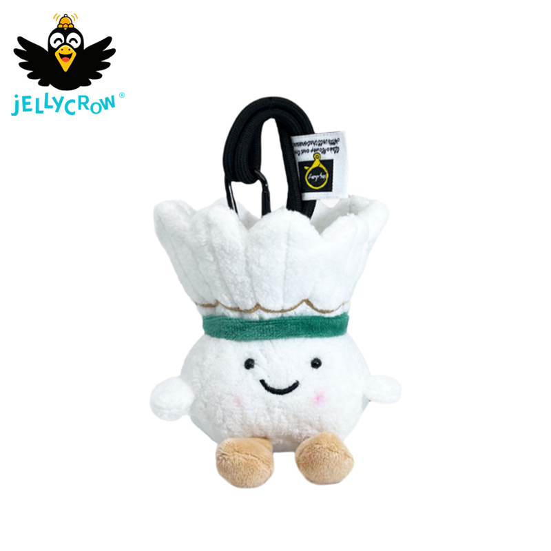 Trendy Jellycrow Cute Badminton Doll Bag Pendant Super Adorable Plush Toy Keychain Gift for Couples