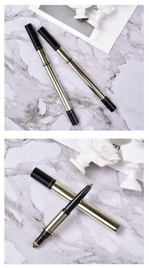 Thái Lan Mistine3D stereo lông mày bút chì nhuộm lông mày kem ba trong một không thấm nước không tẩy trang chì kẻ mày the face shop