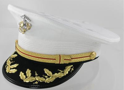 (Order) Brand new American sea JUN Marine Corps officer white dress cap green uniform cap