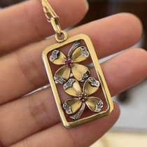 9 4 Antique Gold Marked Necklace