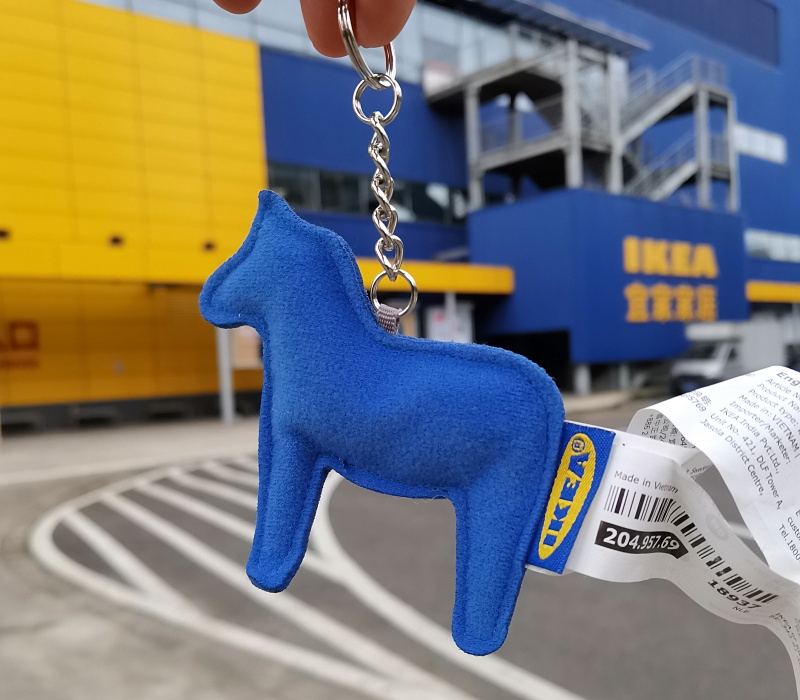 Ikea Limited Edition Aifertada Keychain Blue Pony Car Key Chain Pendant Personalized Bag Fashion Accessory