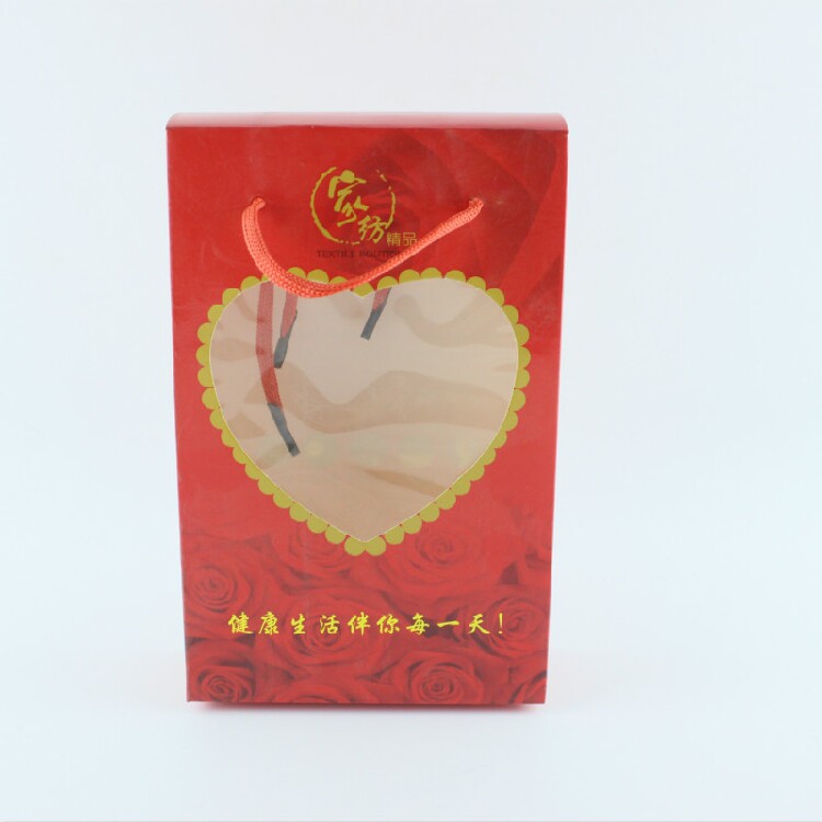 Packing box single gift box with a towel with hand rope front opening window 100 in bundles to sell new products