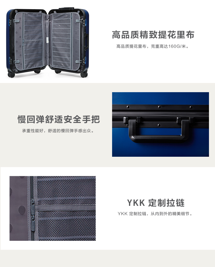 Ito xe đẩy trường hợp kinh doanh khung nhôm túi du lịch màu xanh mờ khí chất hành lý caster nam và nữ - Va li túi du lịch