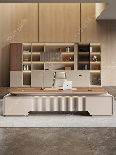 Escritorio jefe tipo blister de alta gama, combinación de escritorio de oficina y silla, escritorio presidente de lujo ligero y de alta gama, nuevo escritorio ejecutivo de estilo chino, escritorio de gerente