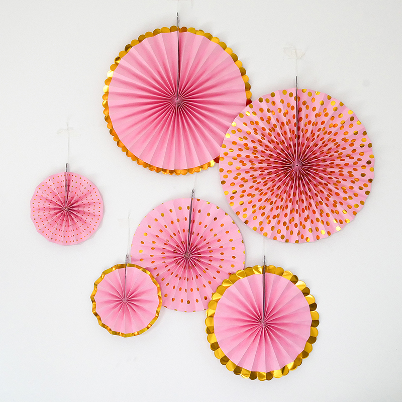 Happy birthday party scene decoration supplies Pull flower pennant Pull flag bunting banner Romantic arrangement Paper fan